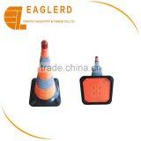 70cm Construction Warning Collapsible Portable Traffic Cone With Rubber Base