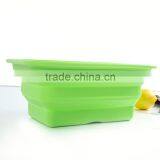 Outdoor Large Capacity Easy Take Storage Silicone Folded Camping Fruit Vegetable Basin Outdoor Folding Basin Cutlery thumbnail-6