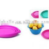 Fashion Design FDA Approved Silicone Foldable Bowl Silicone Fruit Bowl