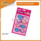 8pcs Different TPR Love Shape Eraser Set in Blister Card thumbnail-1