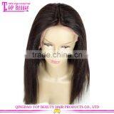 Natural Color Wig Brazilian Virgin 100 Human Hair Yaki Straight With Bleached Knots Yaki Middle Part Lace Front Wig thumbnail-5