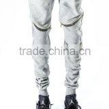 BIKER ZIP JOGGERS GREY Moto Jogger Pants Gym Pants (lotbike069) thumbnail-2