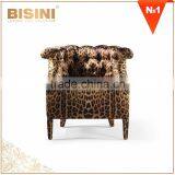 Italy New Design Post Modern Genuine Leather Reclining Living Room Chair/ European Elegant Comfortable Round Leather Sofa Chair thumbnail-2