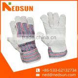 Safety working leather pasted cuff gloves
