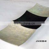 Three Compartment Cast Aluminium Enamel Bowl With Finger Painting in Black and White Colour