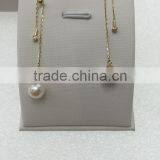 7-7.5mm White Akoya Pearl Earrings With 14k Gold Stud thumbnail-2