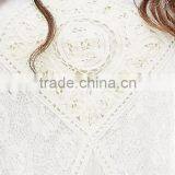 Women Summer Bohemian Casual Wear, Swing Style Ivory Top Woven Lace Cotton Mini Dress thumbnail-6