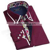 New Italian designs man dress shirts fashion man shirts double collar shirts wine