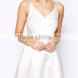 MGOO Elegant Shoulder Backless Sexy Midi Prom Dress In Sateen With Mesh Inserts At Waist Bridesmaid Dress thumbnail-4