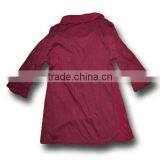 Wine Red Viscose Roll-up Sleeve Shirt for Girls thumbnail-2