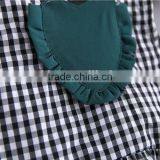 Baby Girl Clothes Summer Outfit Plaid Sleeveless Top Dark Green Shorts Plus Size Children Wear Oem Service thumbnail-3
