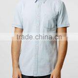 White Denim Short Sleeve Casual Shirt thumbnail-1