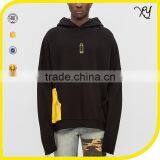2017 Wholesale New Design Black Double Pocket Sweatshirt Hoodie Pullover thumbnail-1