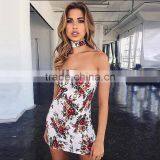 New Sexy Off Shoulder Dresses Women Summer Flowers Bodycon Party Dresses With Choker thumbnail-1