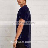 New Design Men Fashion Blouse Lightweight Round Neck Velvet Fabric Tee Shirt Blank T Shirt thumbnail-3