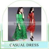 High Quality Real Silk Half Sleeve Round Neck Printed Summer Long Dress Latest Dress Designs thumbnail-1