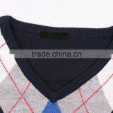 2015 New Fashion Design Navy Blue V Neck Sweater thumbnail-2