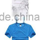 Blue White Short Sleeve Blank T-shirt Custom T Shirt Printing Silk Screen thumbnail-4