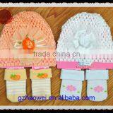 3D Flower Crochet Baby Hat+socks Sets for Baby Gift thumbnail-2