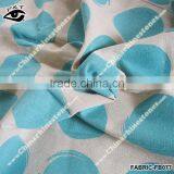 New Design Aquamarine Blue Round Dot Pattern Linen Fabric for Wall Paper Sofa thumbnail-2