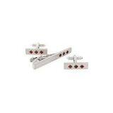 Exquisite Red Crystal Jewelry Cufflinks/Tie Clips