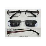 Stainless Steel Eyeglass Frames With Clip On Sunglasses , Polarized Lens