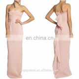 OEM wholesale latest gown designs off shoulder stretch silk organza graduation evening gown dresses 2015