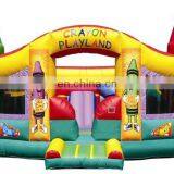 2011 amusement park inflatable bouncy castle, crayon inflatable castle
