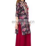 Printed Short Kurta With Beautiful Colors and Tassals in Front for Woman thumbnail-4