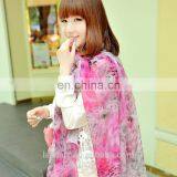 Environmental Printing Scarves Women's Flowers Shawl Deep Purple thumbnail-2