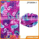 Paisley Printed Scarf High Quality Digital Printing Riding Headscarf Tube Bandana thumbnail-2
