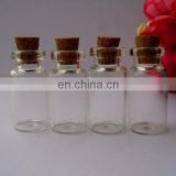 SMALL GLASS VIALS WITH CORK TOPS