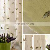 Fantasy Leaf Pattern Elegant Plain Embroidered Texture Linen Curtain for Decor thumbnail-5