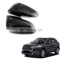 ABS Plastic Carbon Fiber Rear View Mirror Housing Style Side Wing Shell Trim Mirror Protector For Toyota Corolla Cross 2020-