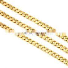 Fashion High Quality Metal Golden Aluminum Curb Link Chain