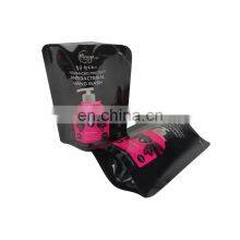 Refillable Glossy Black Stand up Pouch Plastic Liquid Hand Soap Packaging With Own Logo Printed thumbnail-4