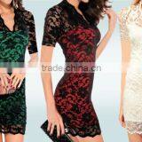 V Collar Fashion Dress Sexy Slim Evening Dress Sex Prom Dress thumbnail-3