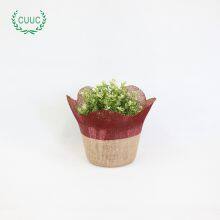 Burlap Fabric Plant Pot for Planter Jute Flower Pot Cover thumbnail-4