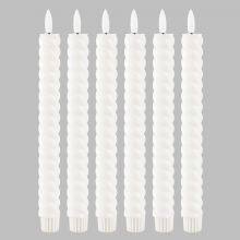 Remote Control White Spiral Twisted Led Flameless Taper Candles With Wax thumbnail-2
