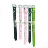 Wholesale Leather Bracelet With Diamonds and Round Smooth Metal thumbnail-3