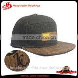 Custom Melton Wool Snapback Cap Wood Brim 5 Panel Watermelon Snapback Hats thumbnail-1