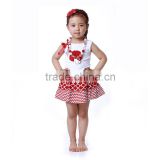 2016 wholesale baby clothes Summer Girls patch work skrit baby clothes
