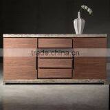 Travertine Top Wood Side Cabinet Design With Drawers Latest Design For Dining Room Use thumbnail-1