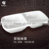 Small Porcelain Two Divided Dishes White for Restaurant thumbnail-1