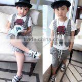 wholesale fashion summer hot sale new european boys polo T-shirt+jeans pants children clothes sets 2pcs