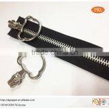 8# Shiny Platinum Metal Zipper With Ring Puller thumbnail-1