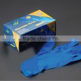 Custom clear and blue, powder vinyl exam gloves for medical, industrial and food check