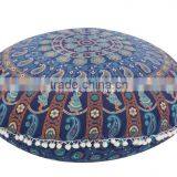 Large Mandala Round Pillows 32" Floor Meditation Cushion Cover Boho Throw Poufs Indian Art