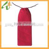 Red Plain Cheap Good Drawstring Gift Hessian Bag