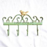 Distressed green metal hook for coat rack wholesale